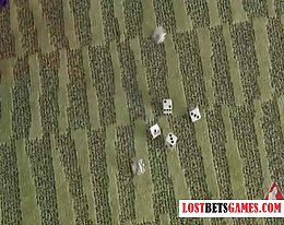 vier Mädchen spielen Streifen Würfel